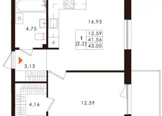 Продаю 1-комнатную квартиру, 43 м2, Сестрорецк