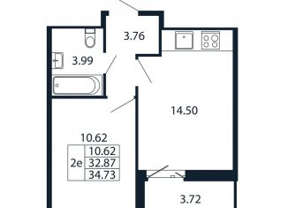 Продажа 2-комнатной квартиры, 36.6 м2, Ленинградская область