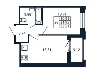 Продаю 2-комнатную квартиру, 35.1 м2, Ленинградская область