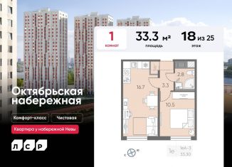 1-ком. квартира на продажу, 33.3 м2, Санкт-Петербург, ЖК Октябрьская набережная