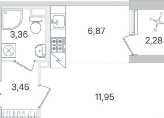 Продается квартира студия, 26.8 м2, Пушкин