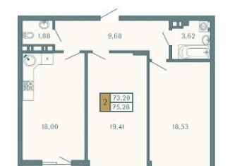 Продается 2-комнатная квартира, 75.3 м2, Крым, Родниковая улица