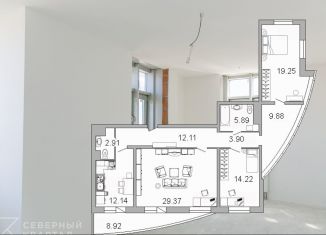 Трехкомнатная квартира на продажу, 114.1 м2, Санкт-Петербург, проспект Просвещения