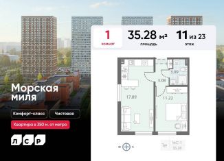 1-ком. квартира на продажу, 35.3 м2, Санкт-Петербург, метро Проспект Ветеранов