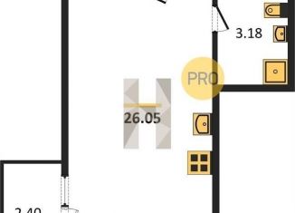 Продаю 1-ком. квартиру, 26.1 м2, Ростов-на-Дону, улица Вересаева, 103В, ЖК Сиреневый Квартал