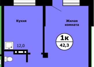 Продаю 1-комнатную квартиру, 41.6 м2, Красноярский край, улица Лесников, 41Б