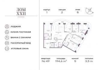 Продается 5-ком. квартира, 194.6 м2, Москва, ЦАО, Новодевичий проезд, 6с2