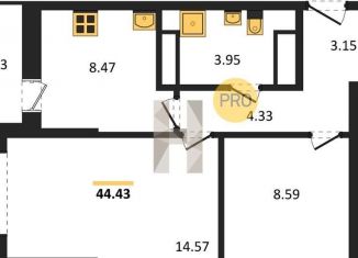 2-ком. квартира на продажу, 44.4 м2, Ростовская область