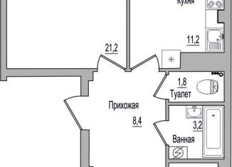 Продается 2-комнатная квартира, 59.5 м2, Псковская область, улица Героя России Досягаева, 4