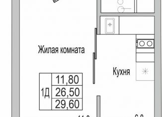 Продам 1-комнатную квартиру, 29.6 м2, деревня Борисовичи, улица Героя России Досягаева, 4