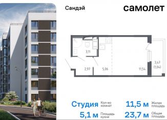 Продам квартиру студию, 23.7 м2, Санкт-Петербург, муниципальный округ Константиновское