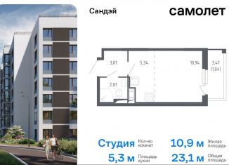 Продажа квартиры студии, 23.1 м2, Санкт-Петербург, муниципальный округ Константиновское