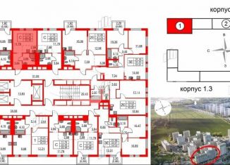 Квартира на продажу студия, 22.4 м2, деревня Новосаратовка, жилой комплекс Невская Долина, 1.3