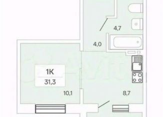 Продается 1-комнатная квартира, 32 м2, Новосибирск, улица Сибиряков-Гвардейцев, 53, Кировский район