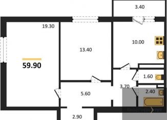 Продается 2-комнатная квартира, 59.9 м2, посёлок Отрадное