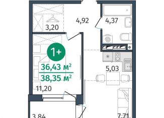 Продается однокомнатная квартира, 36.4 м2, Тюменская область