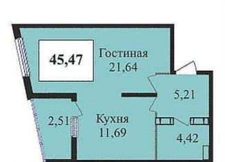 1-ком. квартира на продажу, 45.5 м2, Краснодар, улица имени В.Н. Мачуги, 166к1