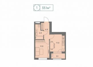 Продажа 1-комнатной квартиры, 33.1 м2, Пермь, Трамвайная улица, 27