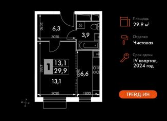 Продажа квартиры студии, 29.9 м2, посёлок Развилка, Римский проезд, 13