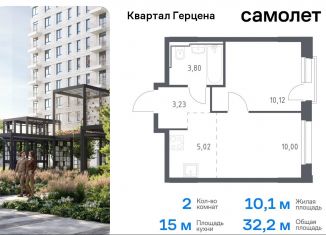 Продам двухкомнатную квартиру, 32.2 м2, Москва, жилой комплекс Квартал Герцена, к2