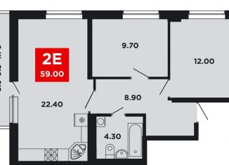 Продаю 2-ком. квартиру, 59 м2, Краснодар, улица им. Мурата Ахеджака, 12к9, Прикубанский округ