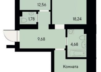 Продам 2-ком. квартиру, 62.1 м2, Красноярск, Октябрьский район, улица Елены Стасовой, 80