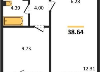 Продается 1-ком. квартира, 38.6 м2, Новосибирская область, 3-й микрорайон, 12А