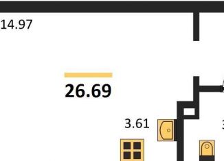 Продажа квартиры студии, 26.7 м2, Новосибирск, Светлановская улица, 52/2