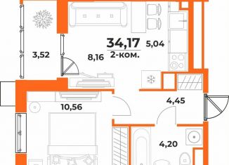 Продаю 2-ком. квартиру, 34.2 м2, Хабаровский край