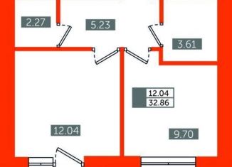 Продаю однокомнатную квартиру, 32.9 м2, деревня Заневка