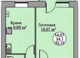 Продам 1-ком. квартиру, 35.1 м2, Краснодарский край