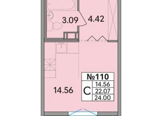 Продается квартира студия, 24 м2, деревня Скотное