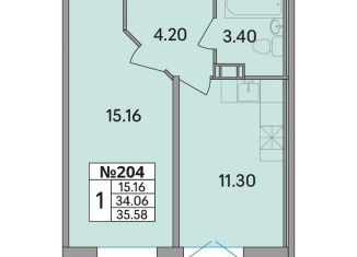 Продаю 1-ком. квартиру, 35.6 м2, Ленинградская область