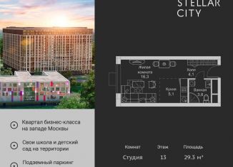 Продам квартиру студию, 29.3 м2, Москва, Можайский район