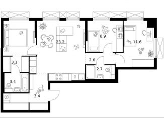 Продается 3-ком. квартира, 73.1 м2, Москва, метро Шоссе Энтузиастов