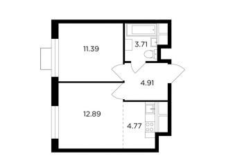 Продается 2-комнатная квартира, 37.7 м2, Московская область, жилой комплекс Одинград квартал Семейный, 5