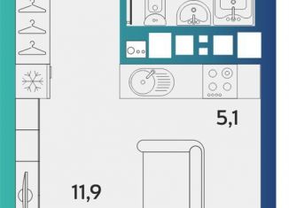 Продается однокомнатная квартира, 27.5 м2, Ижевск, улица Архитектора П.П. Берша, 44