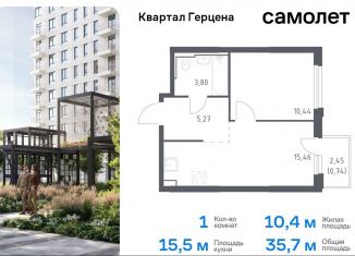 Продажа 1-комнатной квартиры, 35.7 м2, Москва, жилой комплекс Квартал Герцена, к2