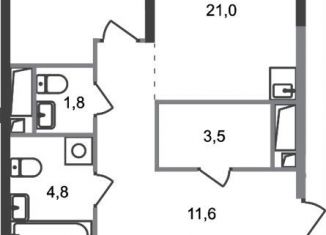 Продаю 3-ком. квартиру, 89.1 м2, Москва, деревня Рассказовка, 2