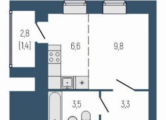 Продам квартиру студию, 26.3 м2, Берёзовский