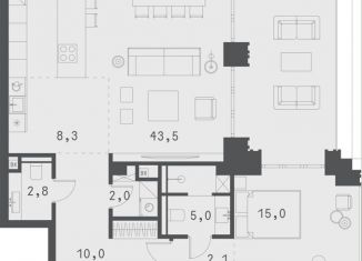 2-комнатная квартира на продажу, 118.4 м2, Москва, Садовая-Сухаревская улица, 14с1