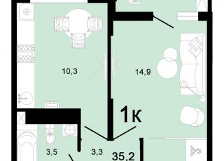 Продаю 1-ком. квартиру, 35.2 м2, Горячий Ключ, улица Ярославского, 111А