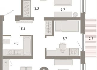 Продажа двухкомнатной квартиры, 62.7 м2, Новосибирск, метро Студенческая