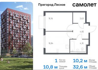 Продажа 1-ком. квартиры, 32.6 м2, Московская область