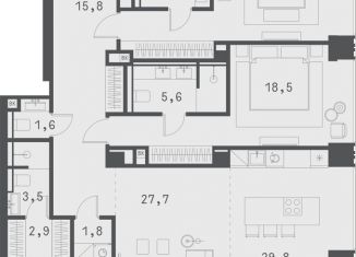 Продается двухкомнатная квартира, 120.2 м2, Москва, Садовая-Сухаревская улица, 14с1