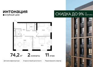 Продается 2-ком. квартира, 74.2 м2, Москва, СЗАО, Щукинская улица, 3