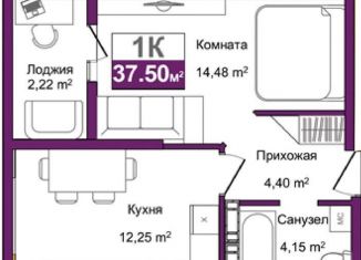 Продается однокомнатная квартира, 37.5 м2, Симферополь, ЖК Город Мира, улица Батурина, 137