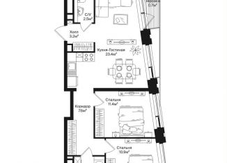 Продажа 2-комнатной квартиры, 63.7 м2, Москва, СЗАО, улица Маршала Бирюзова, 1к1