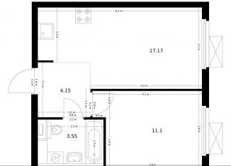 Продажа 1-комнатной квартиры, 36 м2, Москва, ЮАО, жилой комплекс Ютаново, 5