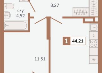 Продаю однокомнатную квартиру, 44.2 м2, Свердловская область